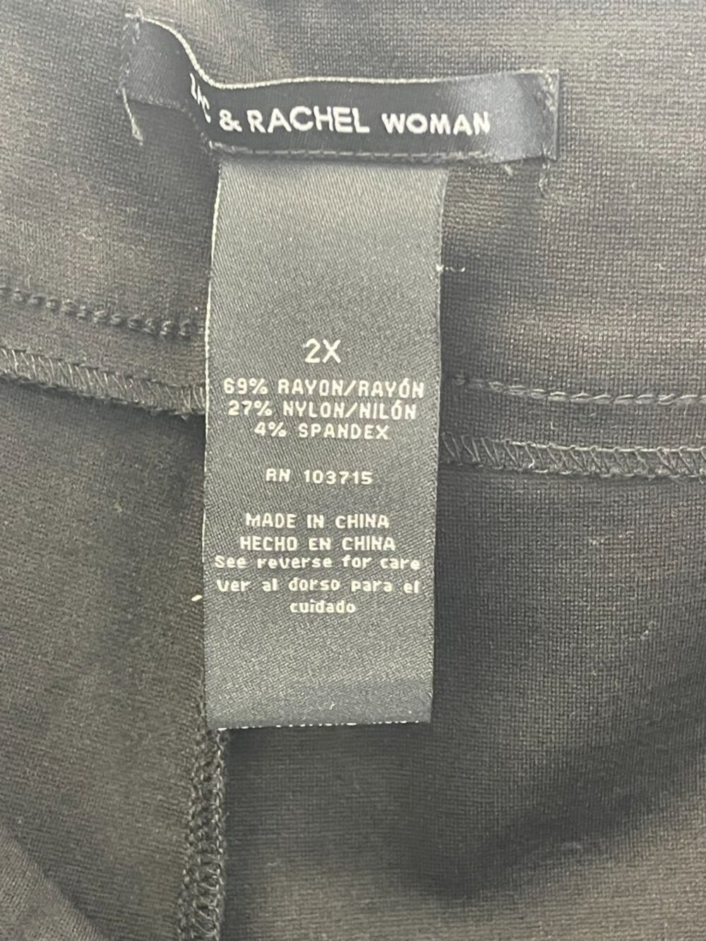 Zac & Rachel Pull-on Style Black Trouser Pants - Size 2X - NWT - Picture 4 of 5